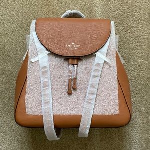 NWT Kate Spade Ig Flap Backpack in pebbled leather